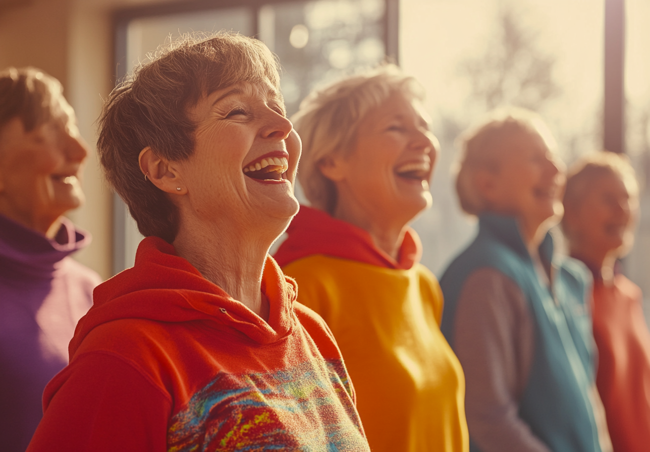 Активні літні люди займаються фітнесом
